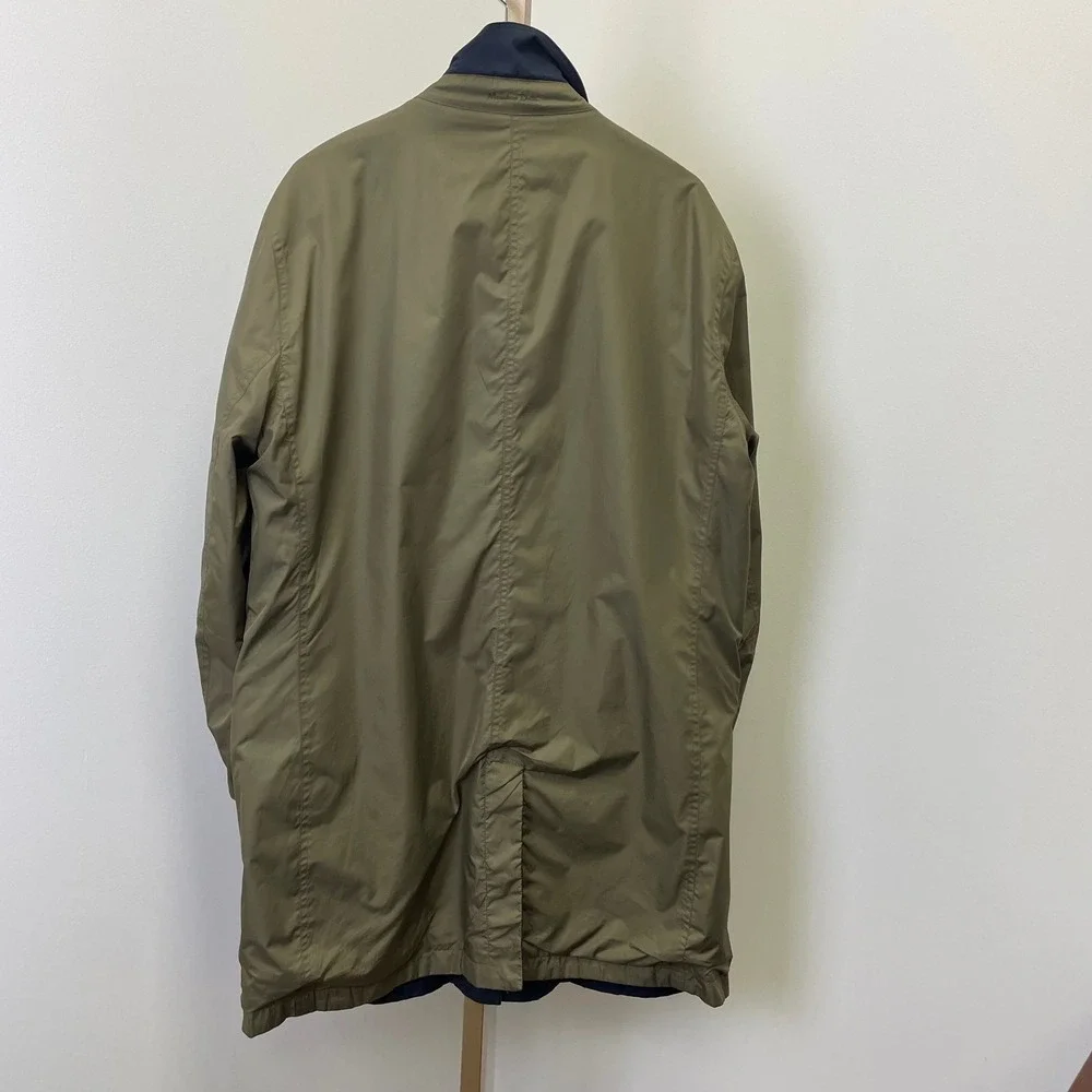 Massimo Dutti Reversible Car Coat Mens XXL Navy Blue Olive Green Jacket